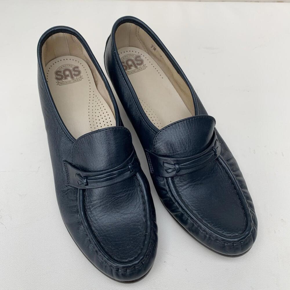 SAS Black Leather Pumps Sz 7 Womens